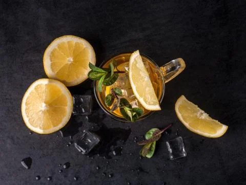 Iced tea with lemon Stock Photos