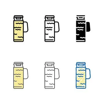 Iced tea pitcher color icon vector variants Stock Illustration