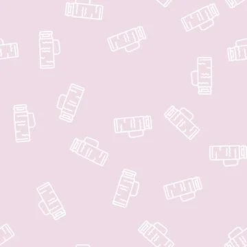 Iced tea pitcher line seamless pattern Stock Illustration