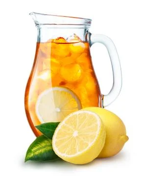 Iced tea in a pitcher Stock Photos