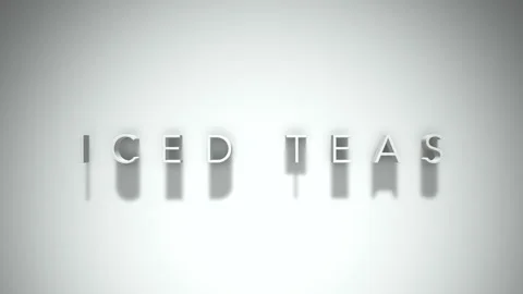 iced teas 3D title animation with shadow... | Stock Video | Pond5