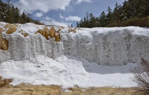 Iced waterfall. Stock Photos