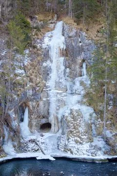 Icefall in Letanovsky mill Stock Photos