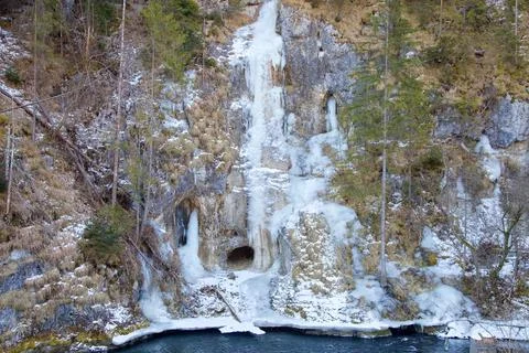 Icefall in Letanovsky mill Stock Photos