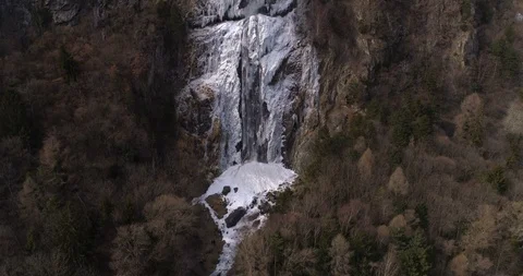 Icefall view up - Aerial 4K Stock Footage 86532216