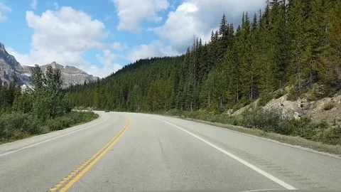 Icefields Parkway between Banff and Jasper in the Canadian Rockies Stock Footage 122363446