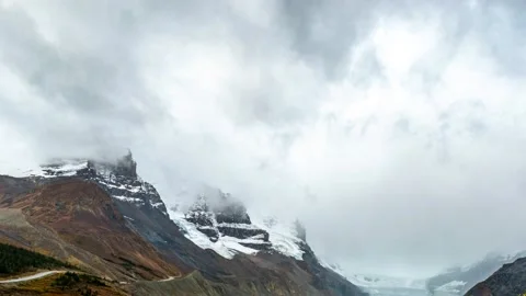 IceFields Parkway Pass Glacier Time Lapse 4K Stock Footage 136632426