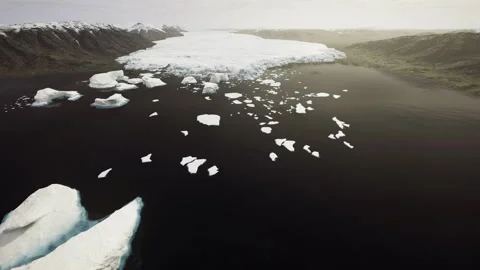 Icefilled channel indicates navigation hazards and planning needs Stock Footage 339628669