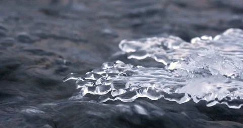 Iceformation at a river in wintertime Stock Footage 102171635