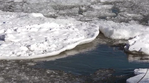 IceForming River Winter 06VCUosvv Stock Footage 46259542