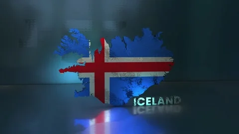 Iceland 3d Map Stock Footage 283079987
