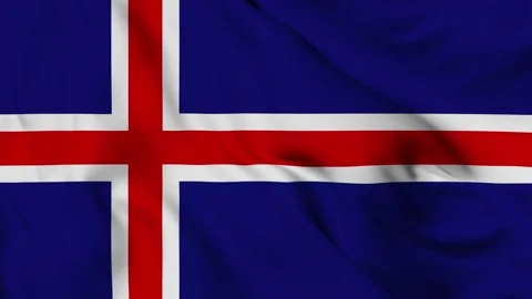 Iceland 4K waving flag in loop Stock Footage 139565494