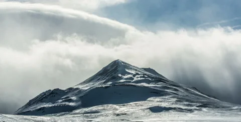 Iceland, Akureyi Mountain Clouds Stock Footage 61781767