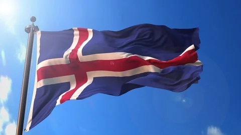 Iceland animated flag pack in 3D and green screen Stock Footage 119932919