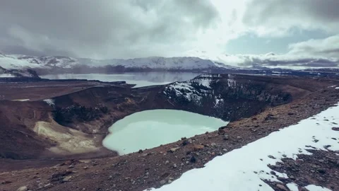 Iceland Askia volcano time lapse Stock Footage 133117645
