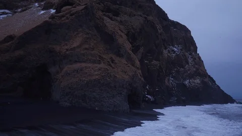 Iceland BeachCaveStoneFormations 001 Stock Footage 88838870