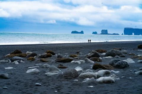 Iceland  black beach Stock Photos