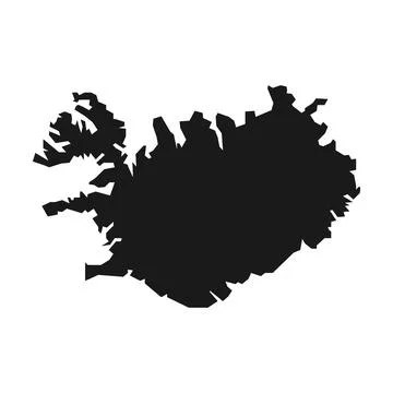 Iceland Blank Vector Map Isolated on White Background. High-Detailed Black .. Stock Illustration