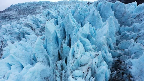 Iceland Blue Glacier field Stock Footage 128662401