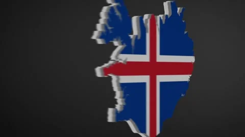 Iceland Border Map Intro Animation Stock Footage 205744774