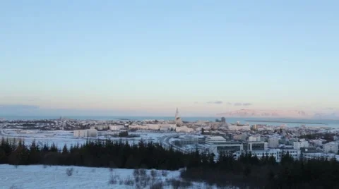Iceland BRoll-Landscape with town in background Stock-Footage 40270832