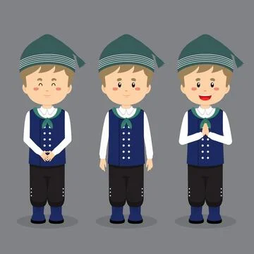 Iceland Character with Various Expression Stock Illustration