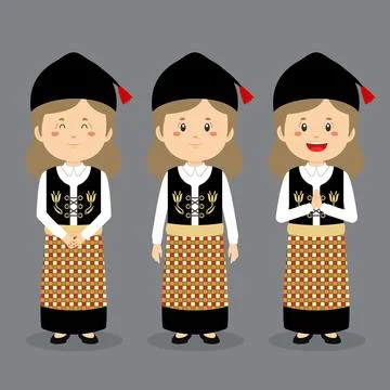 Iceland Character with Various Expression Stock Illustration