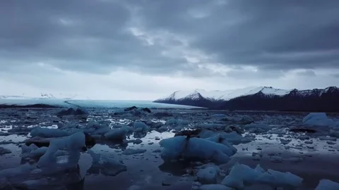 Iceland cinematic glacier with dramatic atmosphere Stock Footage 144815928