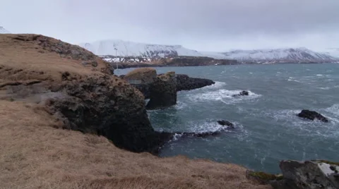 Iceland Cliff Ocean Stock Footage 50544111