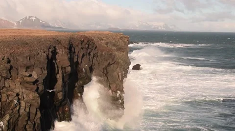 Iceland cliffs 스톡 동영상 65264348