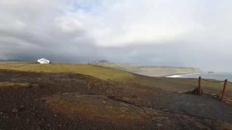 Iceland Cliffs with rainbow Video stock 69886321