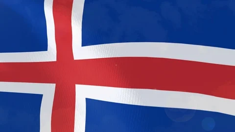 Iceland closeup flag animation Stock Footage 102274956