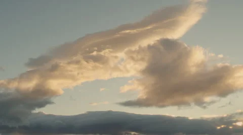 Iceland, Clouds Landscape - Sunset. Stock Footage 47888989