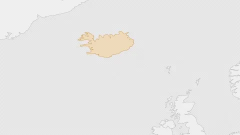 Iceland country map on the world map. Stock Footage 289830487