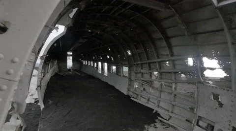 ICELAND DC-3 plane Flugzeug wreck Wrack Stock Footage 57582971