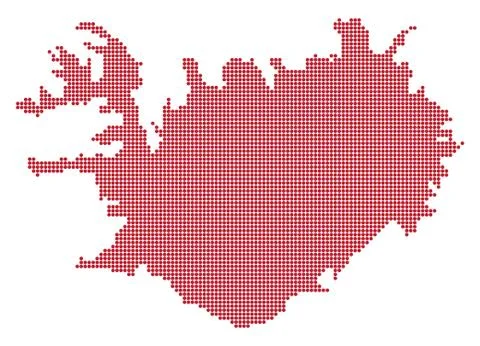 Iceland Dot Map Illustrazione stock