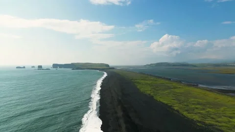 Iceland - Drone Black Beach Version 3 Video stock 210794000