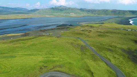 Iceland - Drone Black Beach Version 1 Motorcycles Video stock 210794473