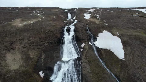 Iceland Drone getting close to the top of Rjukandafoss waterfall 4K 動画素材 242118839