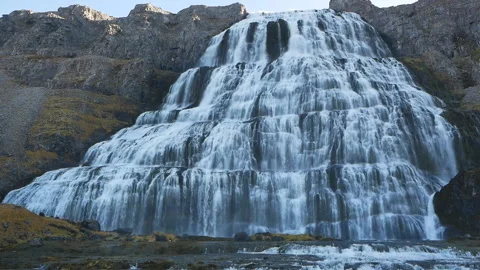 Iceland - Dynjandi waterfall Stock Footage 137876569