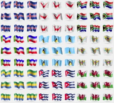 Iceland, Easter Rapa Nui, South Africa, Khakassia, Saint Lucia, VirginIslands Stock Illustration