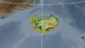Iceland extruded. Bumps shaded. Graticule. 4k or 4k+ Resolution