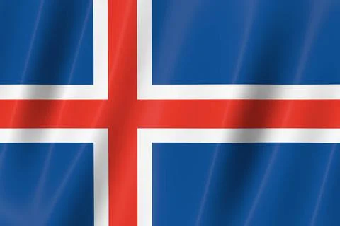 Iceland flag, 3d flag, flag, 3d render,8k Ilustração Stock