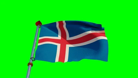 Iceland Flag in 3D Stock Footage
