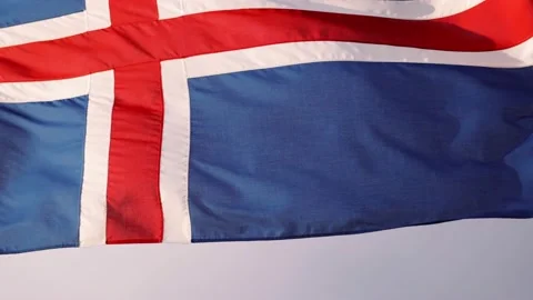 Iceland Flag Blowing in the Wind, Flag Blowing in the Wind Stock Footage 165078038