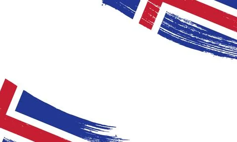 Iceland Flag with Brush Stroke Effect, Grunge brush stroke. Watercolor pain.. Stock Illustration
