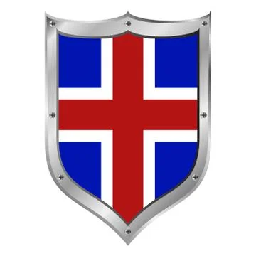 Iceland flag button. Stock Illustration