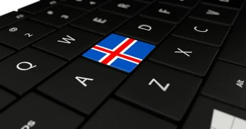 Iceland flag button  Stock Illustration