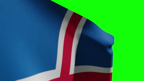 Iceland Flag Close Видео 134853441