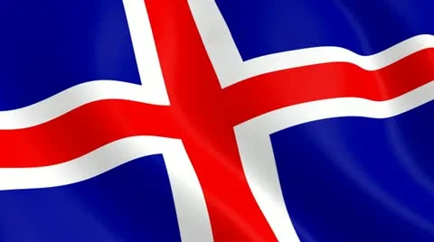 Iceland flag Stock Footage 10896286